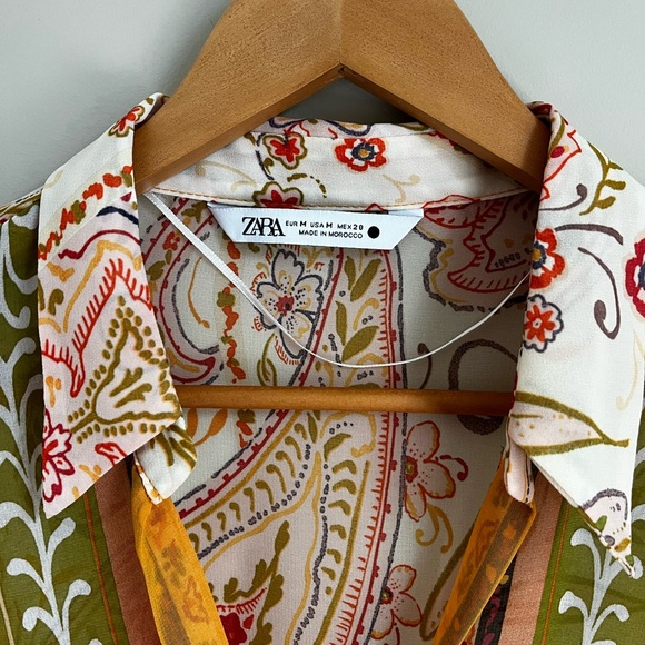 Zara Women’s Front Tie Blouse, Medium - Picture 6 of 8